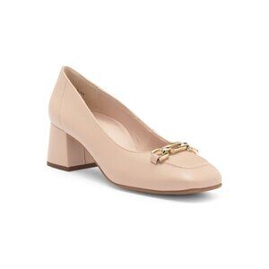 🆕 PAUL GREEN Viviana Leather Block Heel Pump Shoes Beige 8